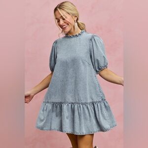 BiBi | Dresses | Bibi Light Blue Denim Mini Dress Size Medium | Poshmark